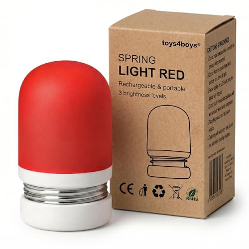 Toys4Boys Luz Nocturna Infantil Roja Para Dormir 620 nm  Lámpara de Noche Led Suave Para Mesita, Habitación de Niños o Bebés   Luz Quitamiedos Ergonómica Que no Interfiere Con la Melatonina