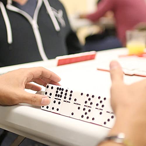 Bene Casa - Double 9 Dominoes Set With 4 Domino Trays - 55 Piece Set - Trays Convert Into Storage Box - Dominoes Feature Brass Spinners #TOP5