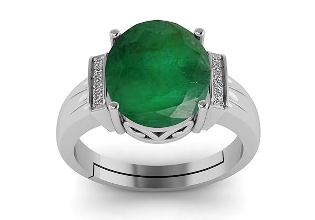 LMDPRAJAPATIS 5.00 Ratti Certified Natural Emerald Panna Panchdhatu Adjustable Rashi Ratan Silver Plating Ring for Astrological Purpose Men & Women (B08M3S48F2) Amazon Price History, Amazon Price Tracker
