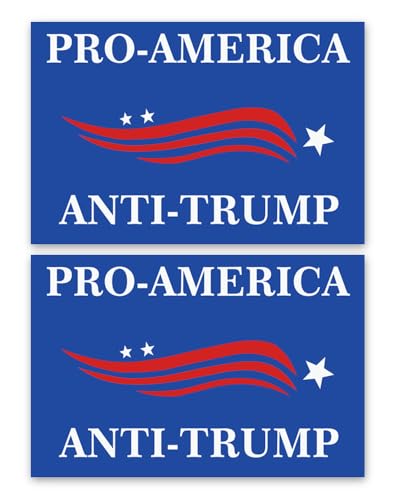 Image of 2 Pack Pro America Anti Trump Car Magnet - Anti Trump Car Magnets Auto Truck Fridge Magnetic Decal Bumper Magnet
