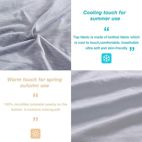 Image of EXQ Home Weighted Blanket Cover 41x60-Twin Size Premium Soft for Kids Weighted Blanket with Zipper,Machine Washable Duvet Cover for Hot Sleeper in Summer(Grey,Duvet Cover Only)