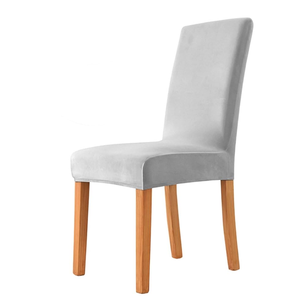 Housses de chaise en velours gris clair lot de 2 pour salle à manger et bureau