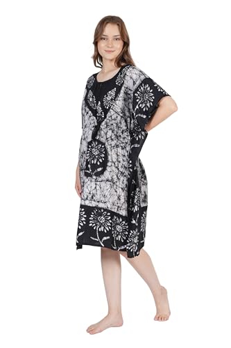 Image of Onekbhalo Women's Cotton Floral Kaftan Nighty Maxi Gown (OK Free Size)