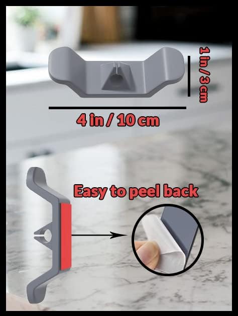 Miniatura 2 de AMERICAN F&D Paquete de 3 Organizador de cables de alimentación para electrodomésticos  Soporte adhesivo para enrollador con clip para licuadora de