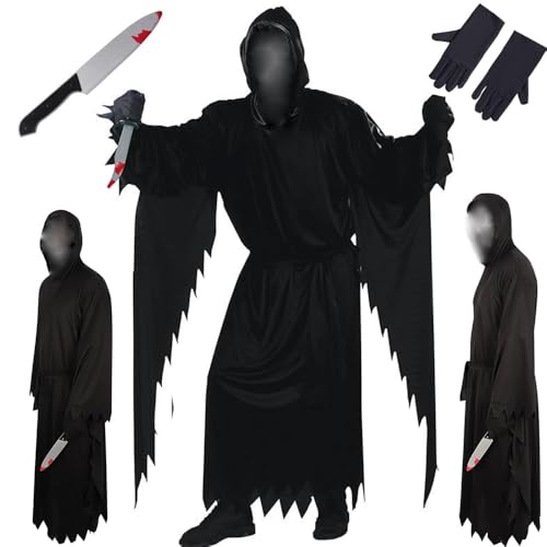 Anime Cosplay Costume Anime Hooked Outfit Black Robe Men Halloween