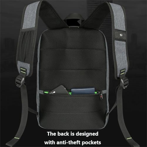 Outdoor Laptop Backpack with Solar Panel Built in, Backpacking Solar Panel Power Bank Waterproof Business Travel Bag with USB (B Black,Large)4
