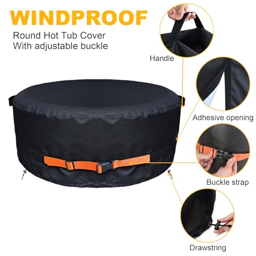 Cobertor redondo inflable para jacuzzi, impermeable 79x28 miniatura 3