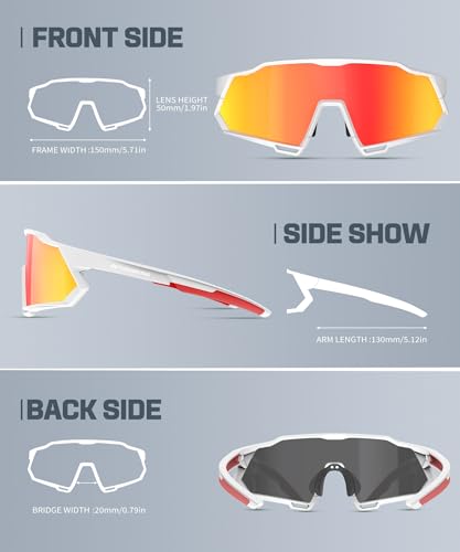Image of Sport Polarized Sunglasses for Men and Women, Stylish and Lightweight Cycling Sunglasses with UV400 Protection