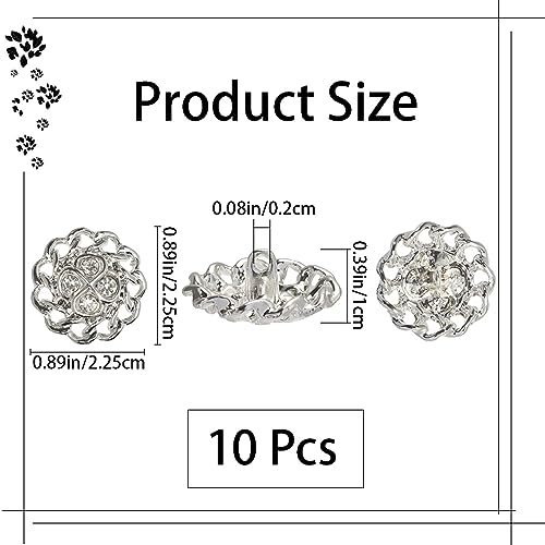 GORGECRAFT 10Pcs Rhinestone Buttons Sew On Flower Rhinestones Crystal Button Flower Shape Decorative Buttons Applique Embellishments in Clothes DIY Jewelry Decoration for Wedding Party Bouquet - Image 2