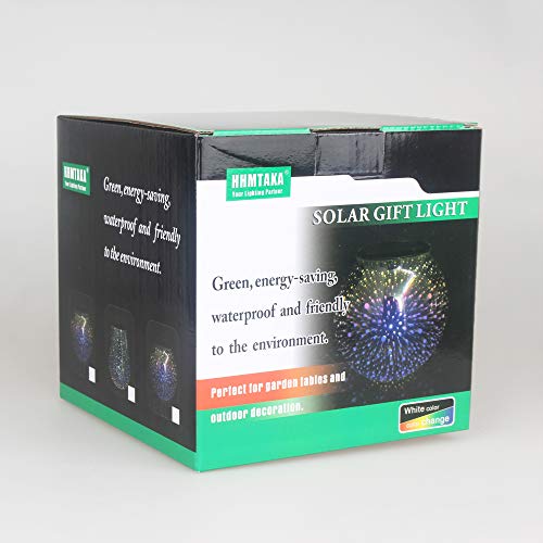 Solar Powered Glass Ball Lights Waterproof LED Solar Lantern with Color Changing Decorative Hanging Night Light for Party,Garden,Patio,Tree,Indoor and Outdoor