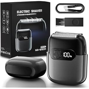 Electric Foil Shaver for Men, Compact 3D Floating Shaving Heads, Electric Razor for Men, IPX8 Waterproof, USB-C Fast Energy, 90-Min Runtime, LED Display, Wet/Dry, Travel Lock Father’s Day Gunmetal