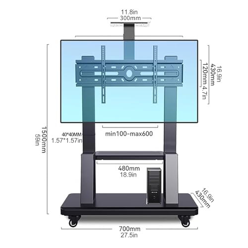 Soporte móvil para TV portátil de 32-75 pulgadas miniatura 2
