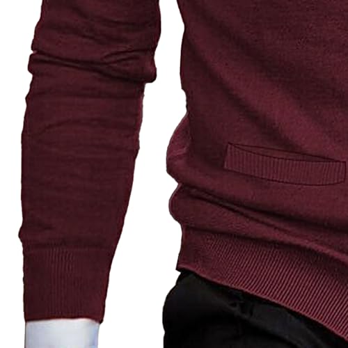 Men's Slim Fit V Neck Cardigan Sweater V Neck Knitted Coat for Men Wool Blend Button up Sweater with Pockets3