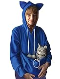 Dresswel Damen Kapuzenpullover Pulli mit Hundetasche Katzen Hund Tasche Hoodie Katze Sweatshirt...