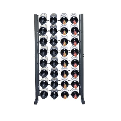 Soporte para botellas de vino acero negro 32 botellas miniatura 4