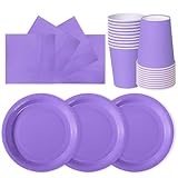 【Forniture per feste per 24 ospiti】 Questo set include stoviglie per 24 persone: 24 piatti di carta da 18 cm, 24 bicchieri da 266 ml (9 oz) e 24 tovaglioli di carta 16,5x16,5 cm. Un kit pratico e veloce per organizzare la tua festa senza pensieri.