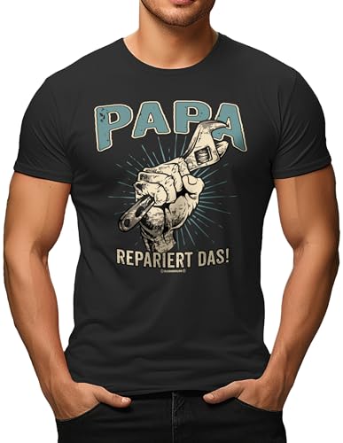 Herren T-Shirt für Väter - Papa repariert das