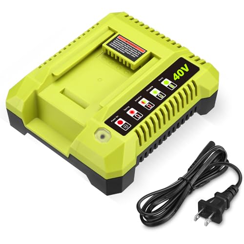 SKYON 40V Rapid Charger OP401 OP403 OP404 OP406A OP409A Compatible with Ryobi 40V 6Ah OP40601 OP40602 OP4060A1 5Ah OP4050A 4Ah OP4040 3Ah OP4030 2.6Ah OP40261 OP4026 2Ah OP40201 Battery Fast Charger
