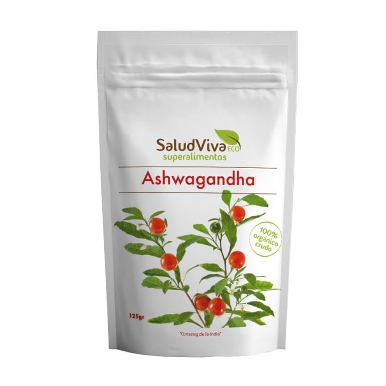 Ashwagandha en Polvo Bio 125g – Salud Viva | Adaptógeno Natural para Estrés, Energía y Bienestar | Superalimento Vegano y Ecológico