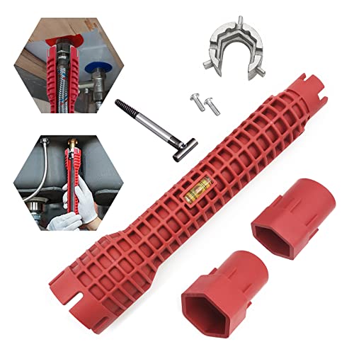 Image of Basin Wrench, Faucet and Sink Installer Tool Multifunctional Plumbing Tool Pipe Extractor for Sink Bathroom Kitchen Toilet Plumbing