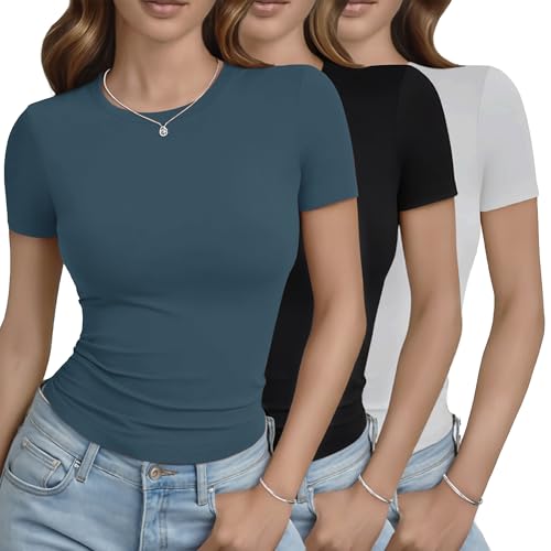 GAYHAY 3 Pack Basic Tees for Women - Crew Neck