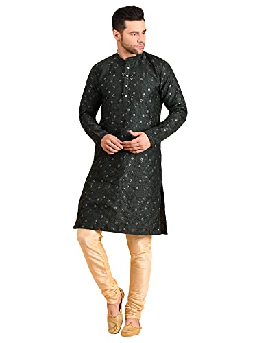 Image of Uri and MacKenzie Embroidery Silk Men's Kurta Pyjama Set