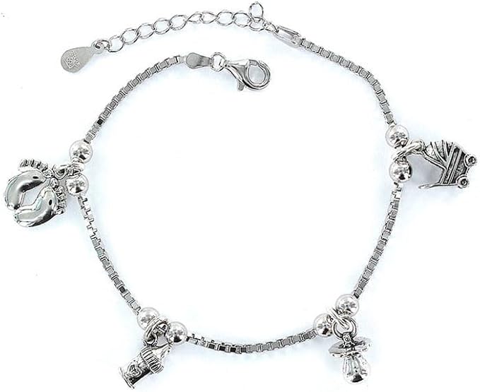 Pulsera de Plata Maternidad con Colgantes 'Eres Lo Más'
