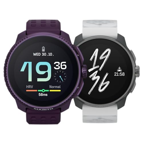 SUUNTO Race GPS Sports Watch w/ 1.43' AMOLED Touchscreen Amethyst Titanium & SUUNTO Race S GPS Sports Watch w/ 1.32' AMOLED Touchscreen Canary Titanium