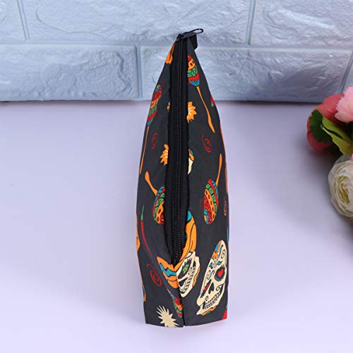 PIXNOR Dia Das Bruxas Saco de Maquiagem CrÃ¢nio Saco CosmÃ©tico Pequena Bolsa de Maquiagem para Mulh