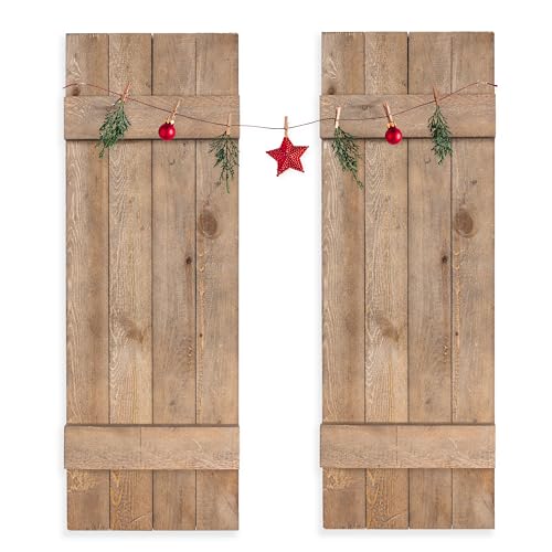 Ilyapa Wood Shutters Wall Decor - Farmhouse Style Barn Door Shutters for Interior Wall Art