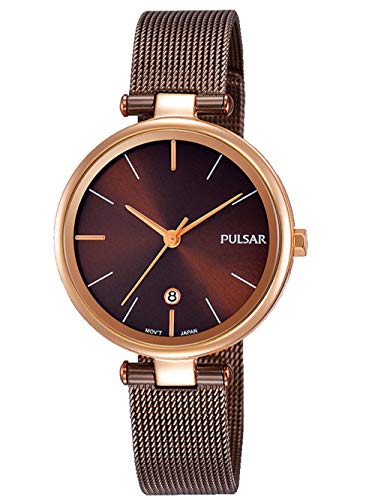 Pulsar Damen Analog Quarz Uhr mit Edelstahl Armband PH7466X1