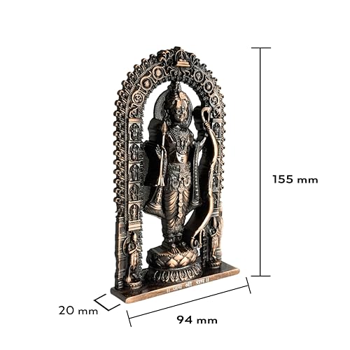 Image of Artbiz Metal Collection Ram Lalla Murti | 6 Inch Copper Lord Ram Idol for Home Temple | Ayodhya Shri Ram Statue | Metal Murti for Mandir, Office & Home Decor | Spiritual Gift Item (Copper)