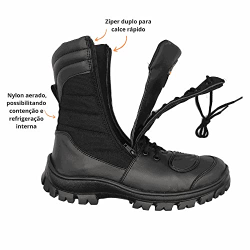 Coturno Militar Unissex Extra Leve 4009 Preto Cor:Preto;Tamanho:39
