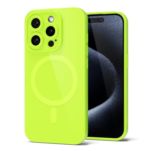 Coque iPhone 15 Pro MagSafe mignonne pour femme style gelée brillante pour le quotidien