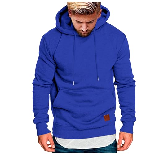 Hoodies Men Streetwear Y2k Long Sleeve Pullover Sweatshirts Trendy 2025 Solid Color Oversized Hoodie with Pocket