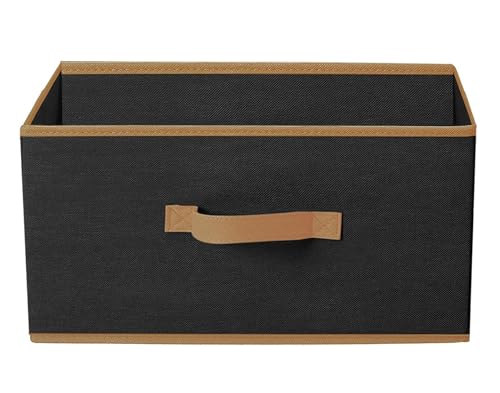 Image of Kuber Industries Non-Woven (Set of 6) Foldable Organisers Storage Box for Clothes|Dress Organizer & Cubbies Storage Cubes for Innerwear|Socks|Jeans|Books Arranging Utility Box (Black, Bag Organisers)