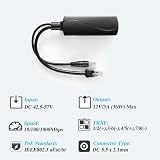 REVODATA Rozdzielacz PoE Gigabit 36 W 12 V/3 A, DC 5,5 x 2,1 mm wtyczka PoE do DC 12 V/3 A, Gigabit Ethernet odpowiada IEEE802.3ft, Plug and Play (PS5712BG)