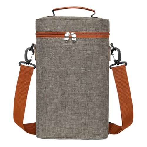 Bolsa de vino para botella de vino, bolsa térmica para 2 botellas, transportador de vino aislado, funda de transporte portátil a prueba de fugas con asa, anticolisión, resistente al agua, absorbe los