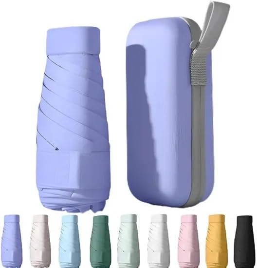 Image of ๐ช๐ข๐ข๐ ๐ญ๐ฌ UV Travel ๐ ๐ถ๐ป๐ถ ๐๐ผ๐น๐ฑ๐ถ๐ป๐ด Ultra Compact pastel ๐จ๐บ๐ฏ๐ฟ๐ฒ๐น๐น๐ฎ with Case, Manual Open ๐ฒ ๐ฅ๐ถ๐ฏ๐ Lightweight ๐ฃ๐ผ๐ฟ๐๐ฎ๐ฏ๐น๐ฒ, Small Sun & Rain ๐ฃ๐ผ๐ฐ๐ธ๐ฒ๐ ๐จ๐บ๐ฏ๐ฟ๐ฒ๐น๐น๐ฎ for Men and Women- Use in ๐ฅ๐ฎ๐ถ๐ป & ๐ฆ๐๐บ๐บ๐ฒ๐ฟ