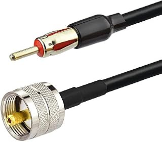 Eightwood PL259 UHF Male to Motorola AM/FM Male Plug Extension Lead 12 inches