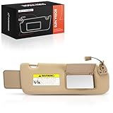 A-Premium Passenger Right Side Sun Visor Compatible with Hyundai Sonata 2005 2006 2007 2008 - with Vanity Mirror, Without Vanity Light, with Sliding Extender, Beige Replace 852020A250QD