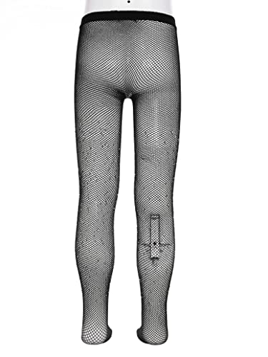 Girls Fishnet Tights Fishnet Hollow Out Pantyhose Shiny Rhinestone Mesh Stocking Leggins4