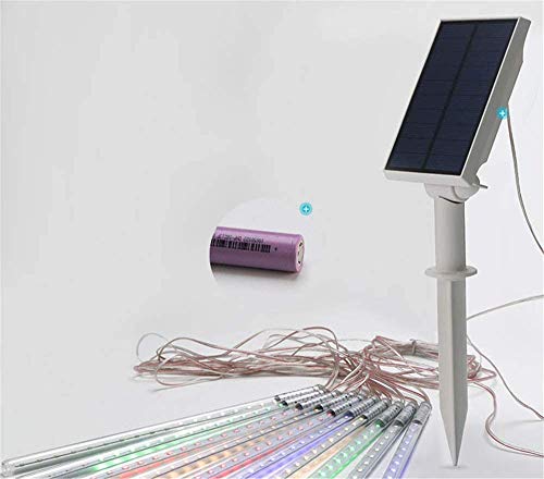Solar Led Meteor Lamp, Meteor Shower Lamp 80cm, 10 Spiral Tubes,Can Work For 12 Hours,Waterproof Hanging Tree Patch,Christmas, Bedroom, Patio, Wedding, Party, Ideal for DIY