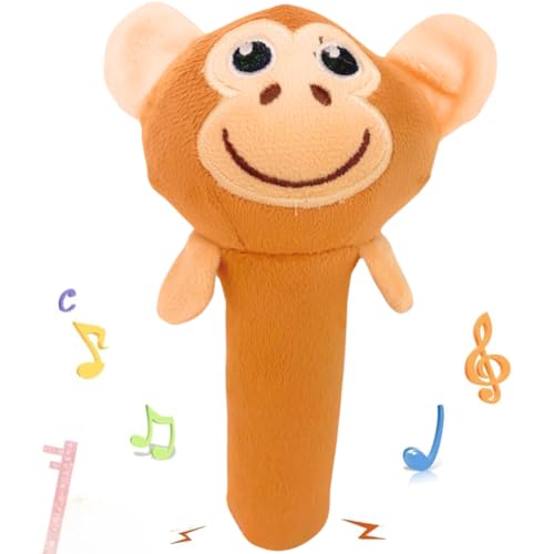 Storio Infant Premium Plush Soft Monkey Face Rattle Soft Toy with Squeeze Handle for Squeaky Sound,Multicolor (B0D3DWR35Z) Amazon Price History, Amazon Price Tracker
