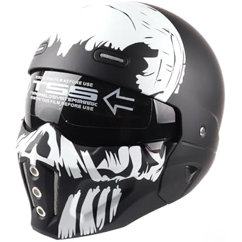 Open Face Full face Helmet Motorcycle Modular Helmets for Unisex-Adult Street Bike Cruiser Scooter DOT Approved