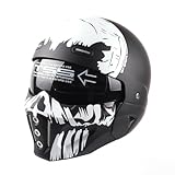 Woljay Open Face Full face Helmet Motorcycle Modular Helmets for Unisex-Adult Street Bike Cruiser Scooter DOT Approved (Skull, Small)