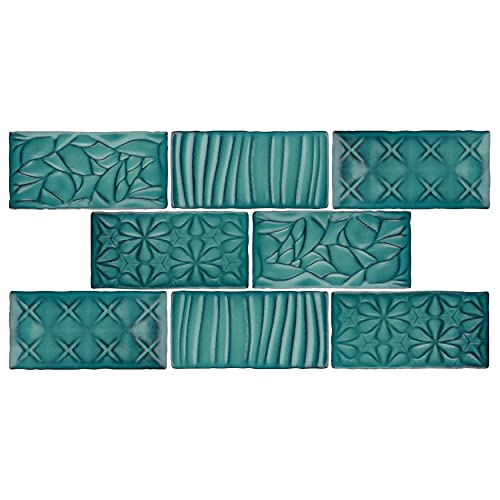 Somertile Antic Sensations Lava Verde 3" X 6" Ceramic Wall Subway Tile #TOP18