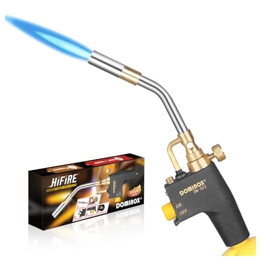 DOMINOX Propane Torch Head, High Intensity Torch Head Trigger Start Gas Torch, Map Gas Torch Kit for Propane, Map and Mapp Gas, Mapp Gas Torch for Soldering, Welding, Cooking (Not Included Gas Tank)