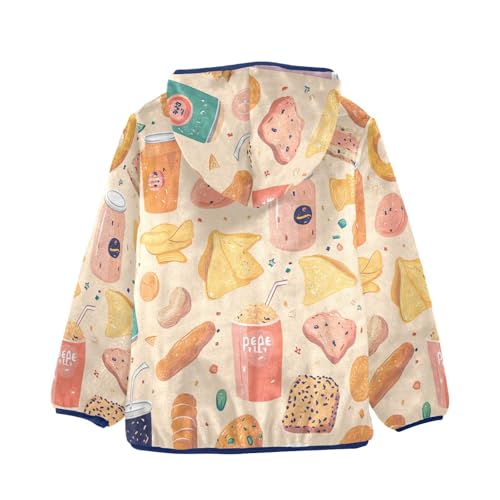 Variety Of Snacks Girls Fleece Jacket Girls Fall Jacket Girls Zip Up Hoodie Girls Sherpa Jacket 2-10T2