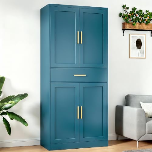 Image of 71 inch Metal Storage Cabinet with 1 Drawer, 2 Adjustable Shelves
